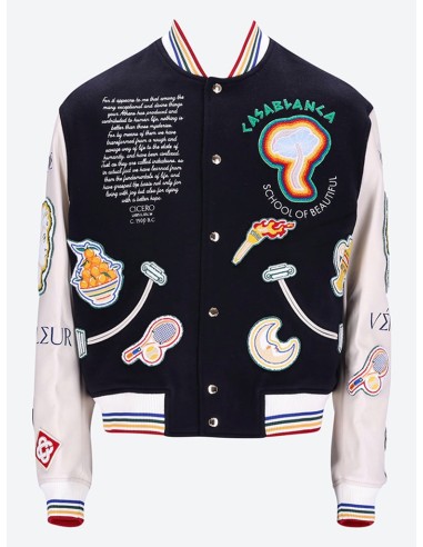 Embroidered patchwork bomber jacket de l' environnement